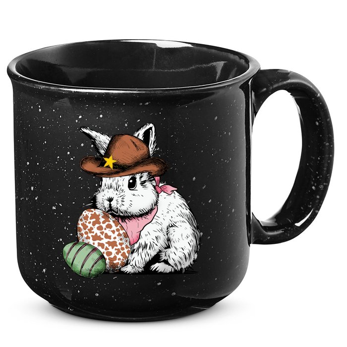 Howdy Easter Egg Bunny Illustration Rabbit 15oz Campfire Ceramic Mug