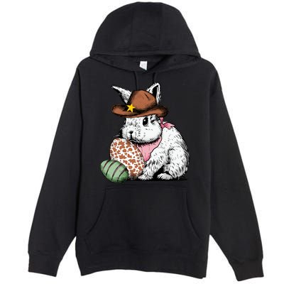 Howdy Easter Egg Bunny Illustration Rabbit Premium Pullover Hoodie