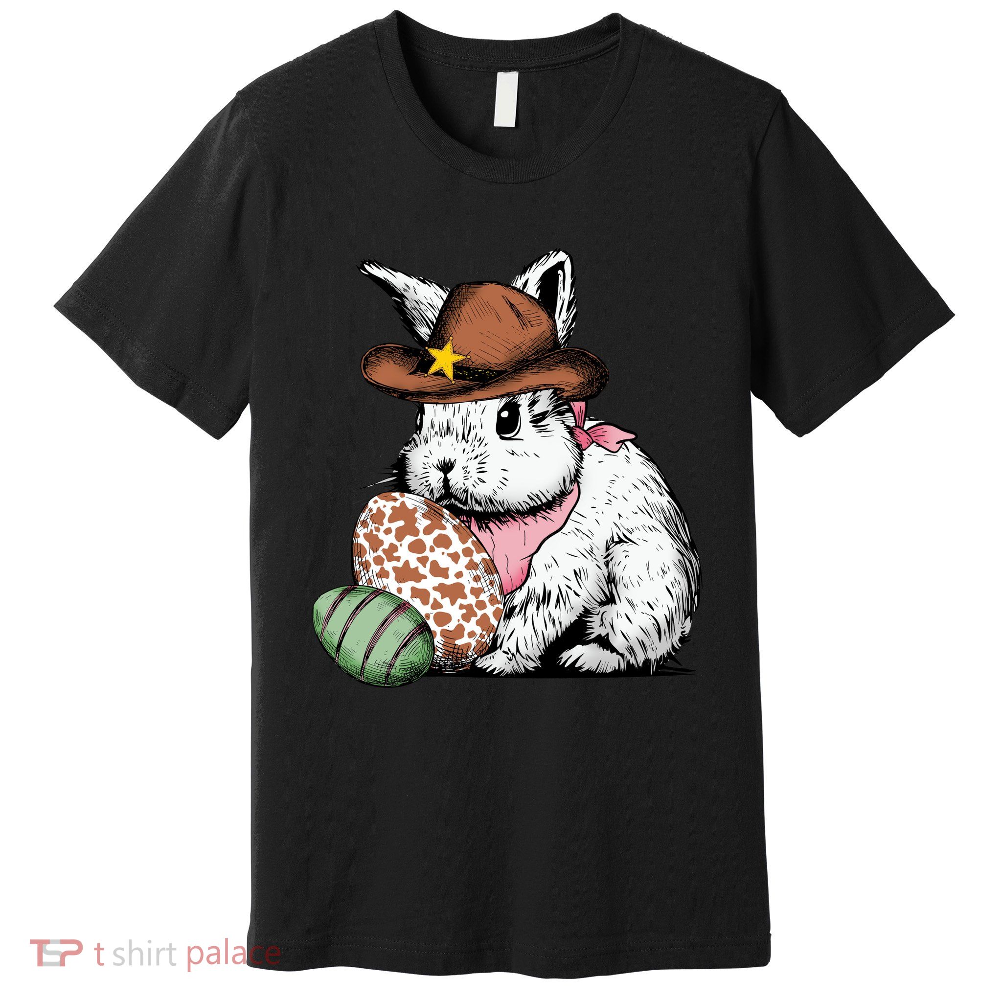 Howdy Easter Egg Bunny Illustration Rabbit Premium T-Shirt