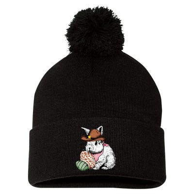 Howdy Easter Egg Bunny Illustration Rabbit Pom Pom 12in Knit Beanie