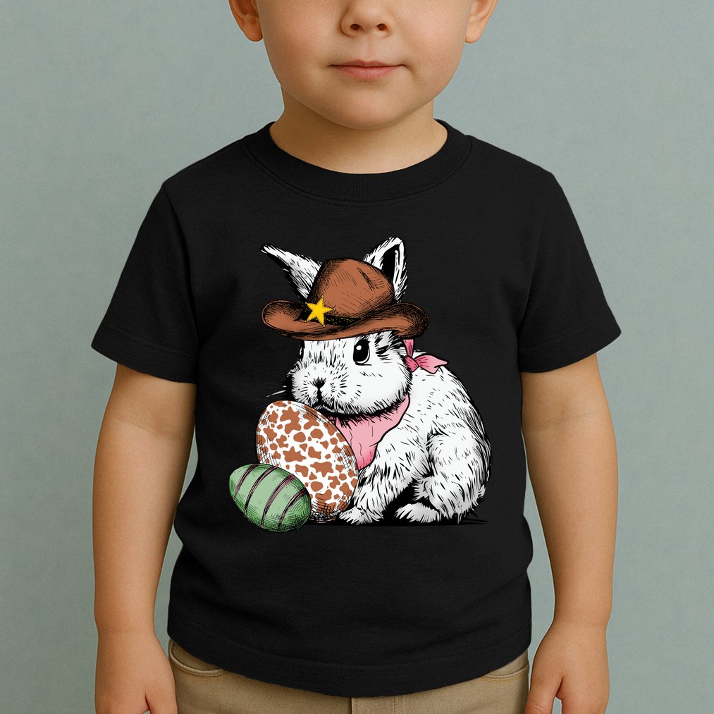 Howdy Easter Egg Bunny Illustration Rabbit Toddler T-Shirt