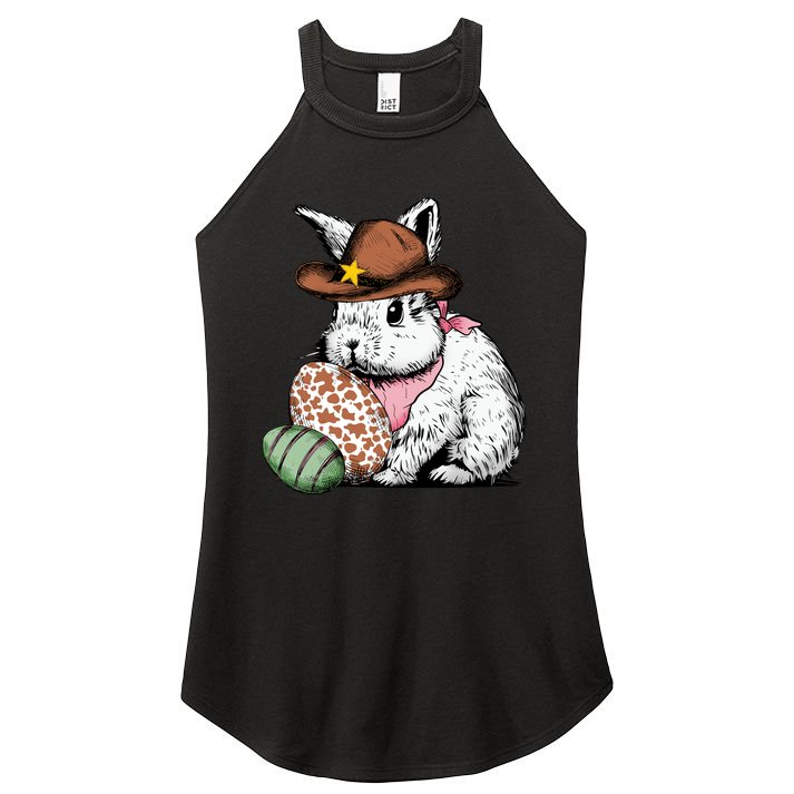 Howdy Easter Egg Bunny Illustration Rabbit Women's Perfect Tri Rocker Tank