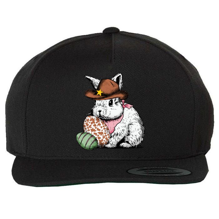 Howdy Easter Egg Bunny Illustration Rabbit Wool Snapback Cap