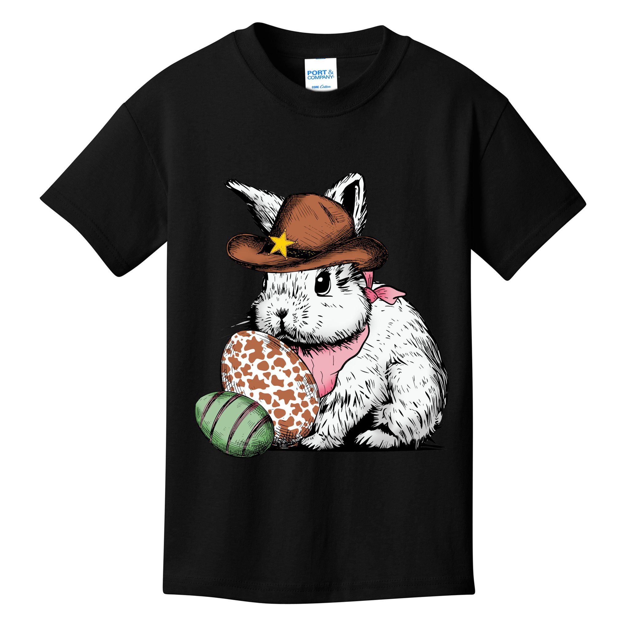 Howdy Easter Egg Bunny Illustration Rabbit Kids T-Shirt
