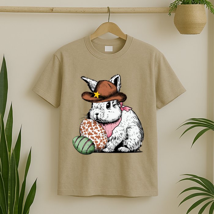 Howdy Easter Egg Bunny Illustration Rabbit T-Shirt