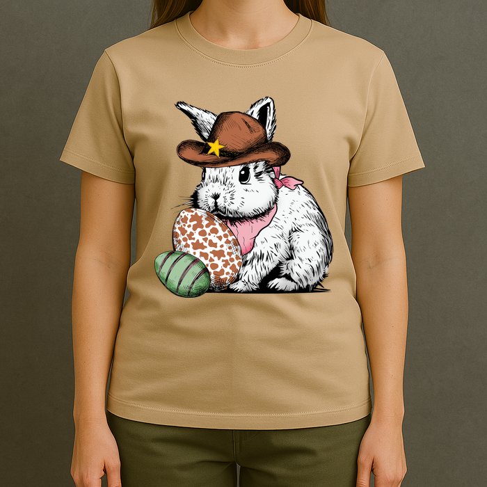 Howdy Easter Egg Bunny Illustration Rabbit T-Shirt