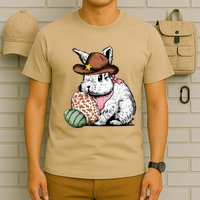 Howdy Easter Egg Bunny Illustration Rabbit T-Shirt