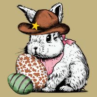 Howdy Easter Egg Bunny Illustration Rabbit T-Shirt