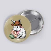 Howdy Easter Egg Bunny Illustration Rabbit Button