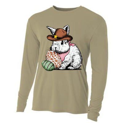 Howdy Easter Egg Bunny Illustration Rabbit Cooling Performance Long Sleeve Crew