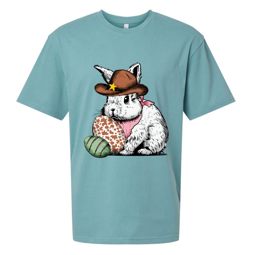 Howdy Easter Egg Bunny Illustration Rabbit Sueded Cloud Jersey T-Shirt