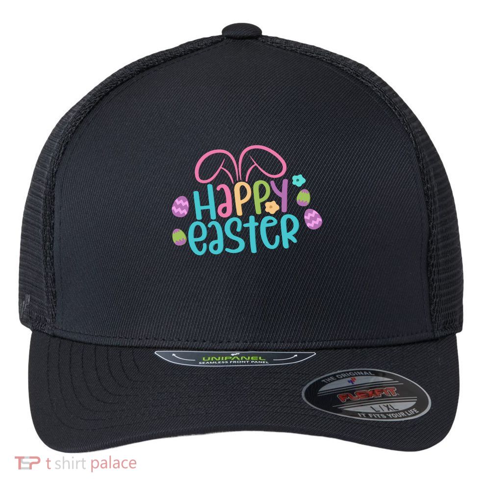 Happy Easter Easter Sunday Flexfit Unipanel Trucker Cap