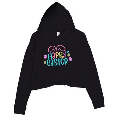 Happy Easter Easter Sunday Crop Fleece Hoodie