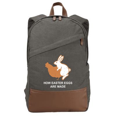How Easter Eggs Are Made Funny Sarcastic Cotton Canvas Backpack