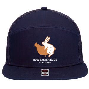 How Easter Eggs Are Made Funny Sarcastic 7 Panel Mesh Trucker Snapback Hat