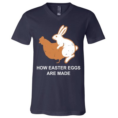 How Easter Eggs Are Made Funny Sarcastic V-Neck T-Shirt