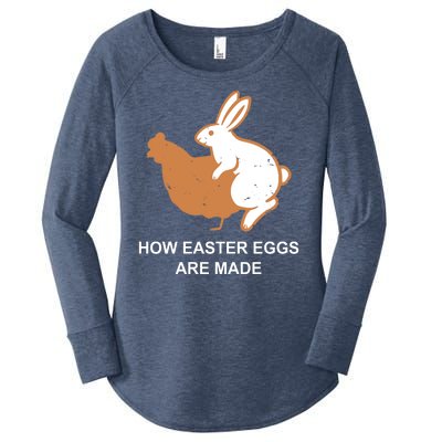 How Easter Eggs Are Made Funny Sarcastic Women's Perfect Tri Tunic Long Sleeve Shirt