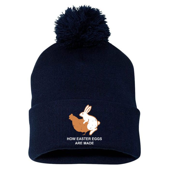 How Easter Eggs Are Made Funny Sarcastic Pom Pom 12in Knit Beanie