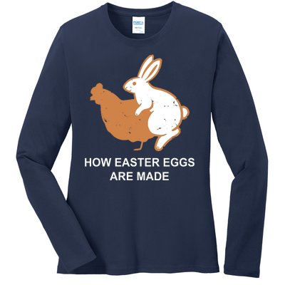 How Easter Eggs Are Made Funny Sarcastic Ladies Long Sleeve Shirt