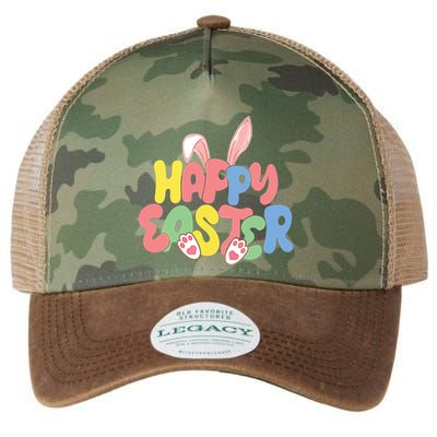 Happy Easter Easter Bunny Ears Easter Egg Hunt Matching Legacy Tie Dye Trucker Hat
