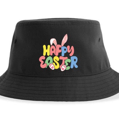 Happy Easter Easter Bunny Ears Easter Egg Hunt Matching Sustainable Bucket Hat
