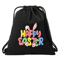 Happy Easter Easter Bunny Ears Easter Egg Hunt Matching Drawstring Bag