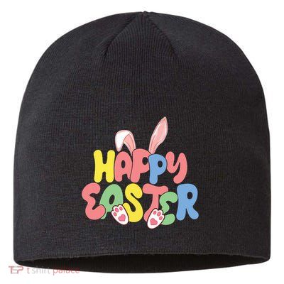 Happy Easter Easter Bunny Ears Easter Egg Hunt Matching Sustainable Beanie