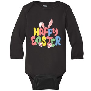 Happy Easter Easter Bunny Ears Easter Egg Hunt Matching Baby Long Sleeve Bodysuit