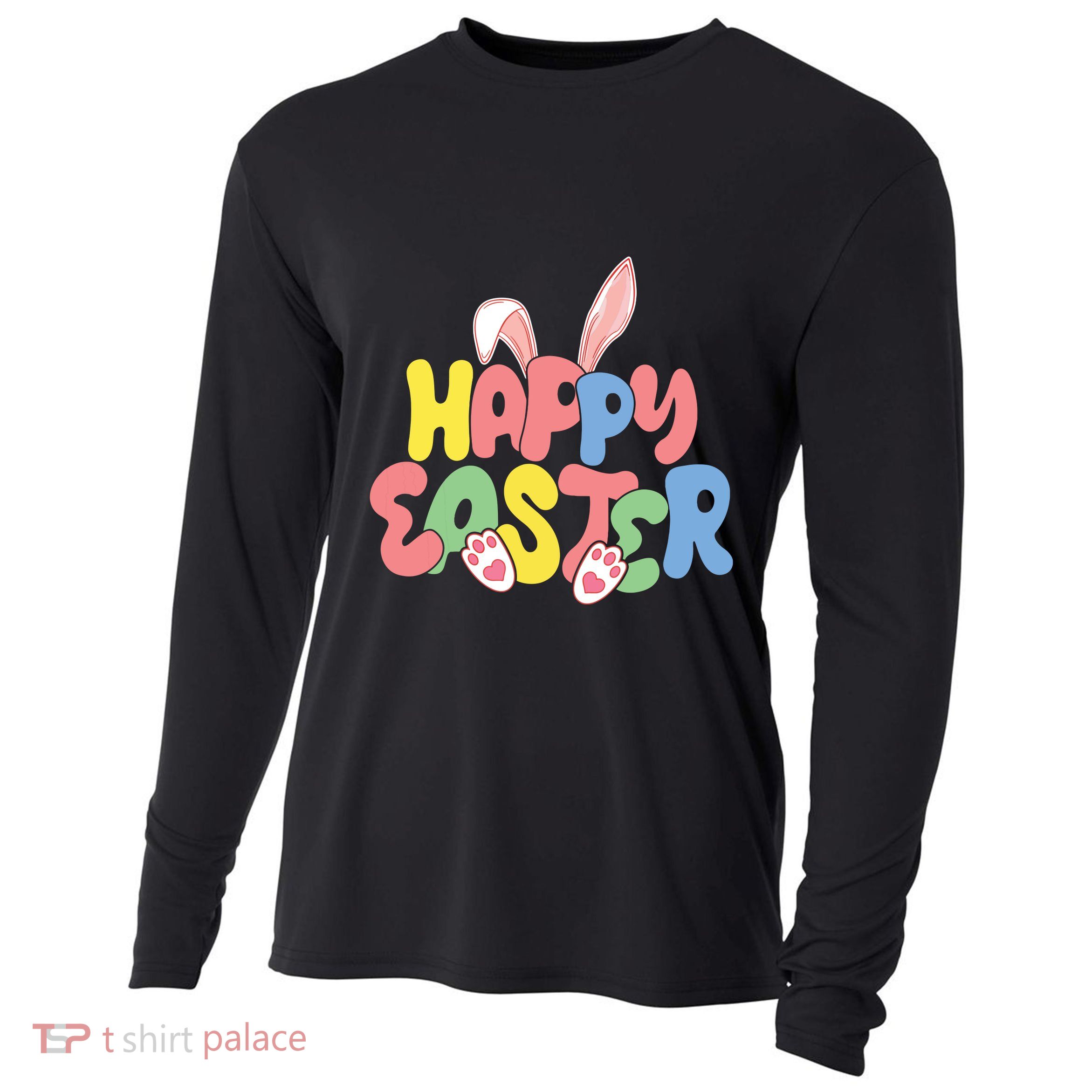 Happy Easter Easter Bunny Ears Easter Egg Hunt Matching Cooling Performance Long Sleeve Crew