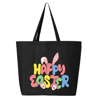 Happy Easter Easter Bunny Ears Easter Egg Hunt Matching 25L Jumbo Tote