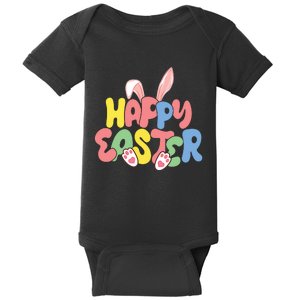 Happy Easter Easter Bunny Ears Easter Egg Hunt Matching Baby Bodysuit