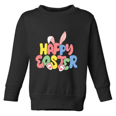 Happy Easter Easter Bunny Ears Easter Egg Hunt Matching Toddler Sweatshirt