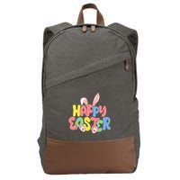 Happy Easter Easter Bunny Ears Easter Egg Hunt Matching Cotton Canvas Backpack