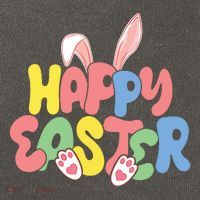 Happy Easter Easter Bunny Ears Easter Egg Hunt Matching Cotton Canvas Backpack