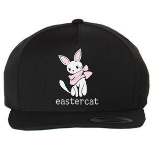 Happy Easter Eastercat Cat With Rabbit Ears Wool Snapback Cap