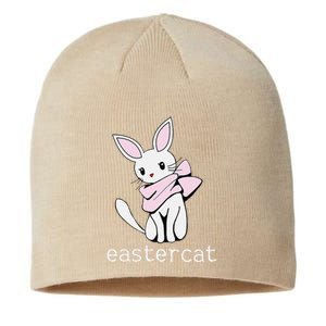 Happy Easter Eastercat Cat With Rabbit Ears Sustainable Beanie