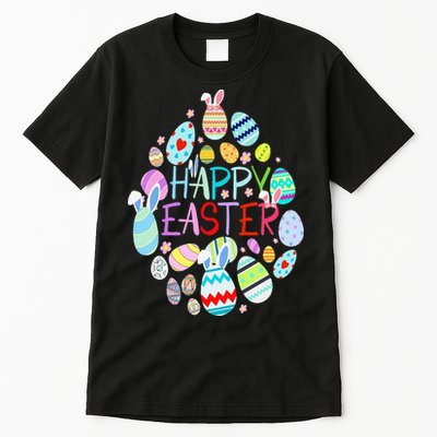 Happy Easter Eggs Bunny Ears Funny Easter Eggs Tall T-Shirt