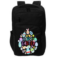 Happy Easter Eggs Bunny Ears Funny Easter Eggs Impact Tech Backpack