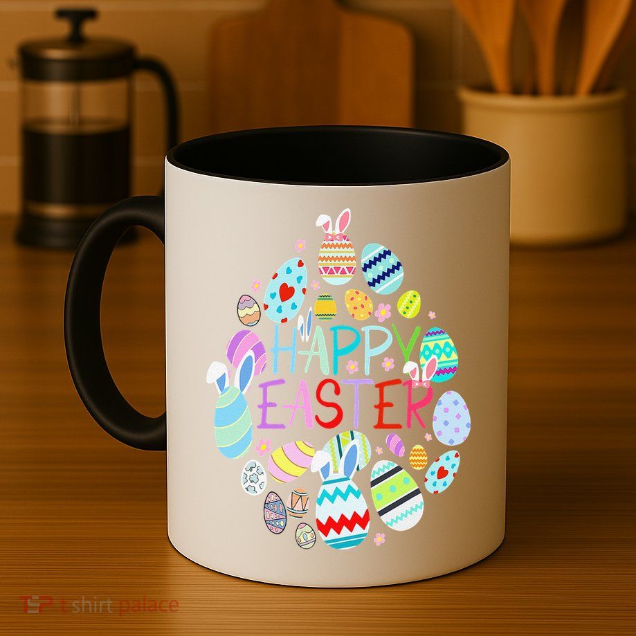 Happy Easter Eggs Bunny Ears Funny Easter Eggs Mug