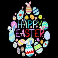 Happy Easter Eggs Bunny Ears Funny Easter Eggs 16 in Basic Backpack