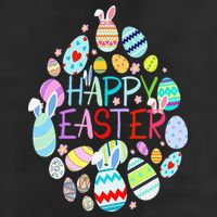 Happy Easter Eggs Bunny Ears Funny Easter Eggs 25L Jumbo Tote