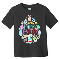 Happy Easter Eggs Bunny Ears Funny Easter Eggs Toddler T-Shirt