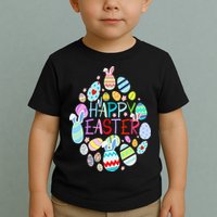 Happy Easter Eggs Bunny Ears Funny Easter Eggs Toddler T-Shirt