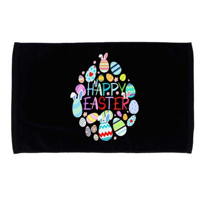 Happy Easter Eggs Bunny Ears Funny Easter Eggs Microfiber Hand Towel