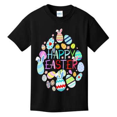 Happy Easter Eggs Bunny Ears Funny Easter Eggs Kids T-Shirt