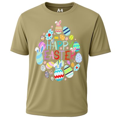 Happy Easter Eggs Bunny Ears Funny Easter Eggs Performance Shirt