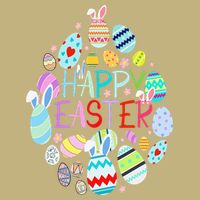 Happy Easter Eggs Bunny Ears Funny Easter Eggs Cooling Performance Long Sleeve Crew