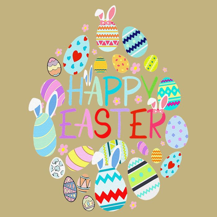 Happy Easter Eggs Bunny Ears Funny Easter Eggs Cooling Performance Long Sleeve Crew