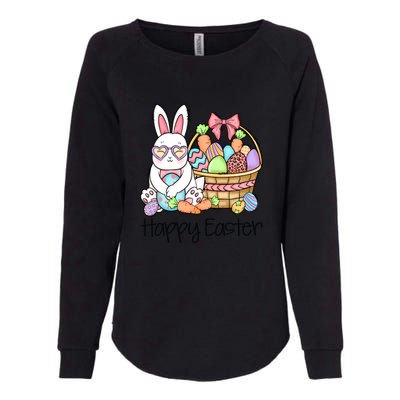 Happy Easter Egg Basket Bunny Ears Easter Day Womens California Wash Sweatshirt