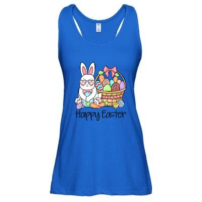 Happy Easter Egg Basket Bunny Ears Easter Day Ladies Essential Flowy Tank